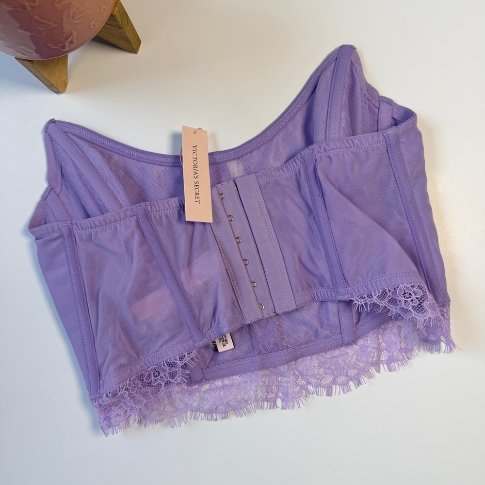 Victoria’s Secret Lavender Floral Lace Women's Intimate Bra Corset New - Picture 2 of 4